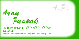 aron puspok business card